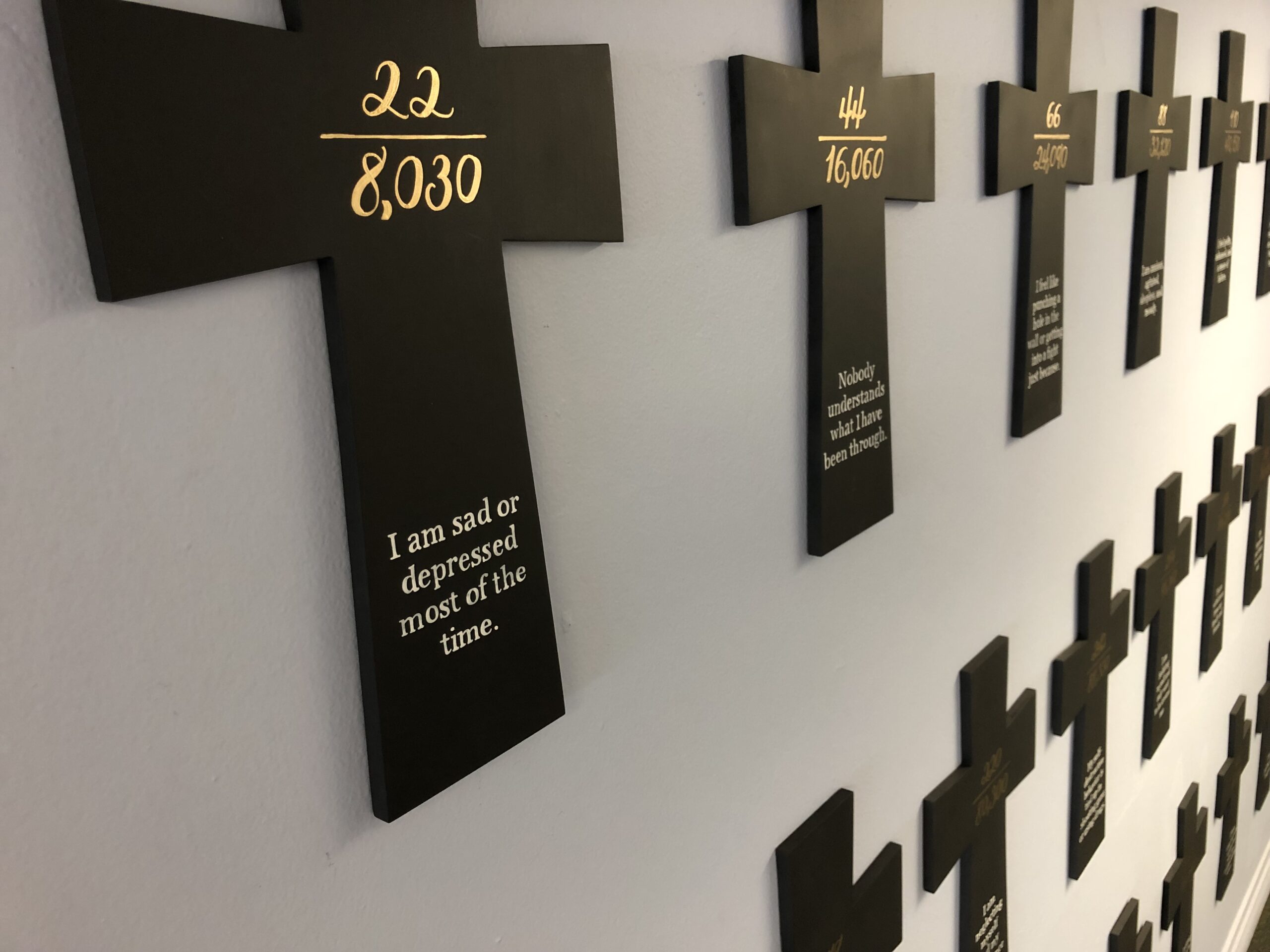 The 22 crosses displayed in the Hall of Honor